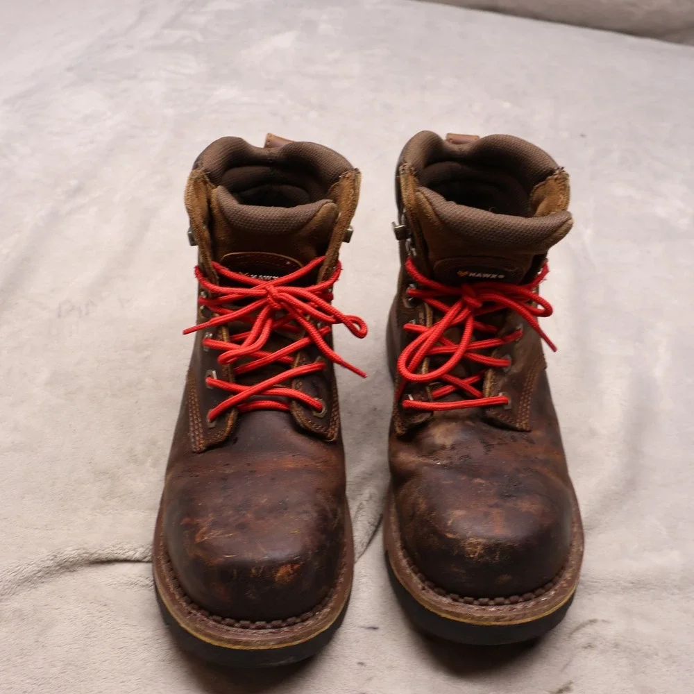 Hawx Mens 9.5D Brown Work Boots Composite Toe Cordura Waterproof BHXCORPW105